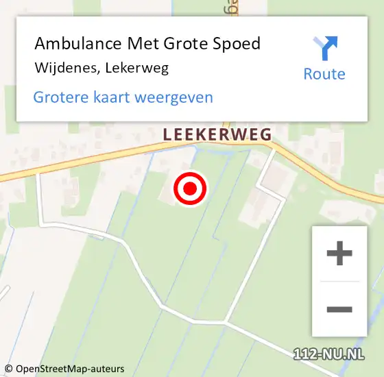 Locatie op kaart van de 112 melding: Ambulance Met Grote Spoed Naar Wijdenes, Lekerweg op 4 januari 2024 22:09