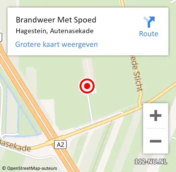 Locatie op kaart van de 112 melding: Brandweer Met Spoed Naar Hagestein, Autenasekade op 5 januari 2024 00:27