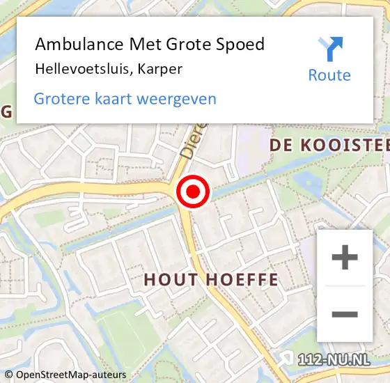 Locatie op kaart van de 112 melding: Ambulance Met Grote Spoed Naar Hellevoetsluis, Karper op 5 januari 2024 00:41