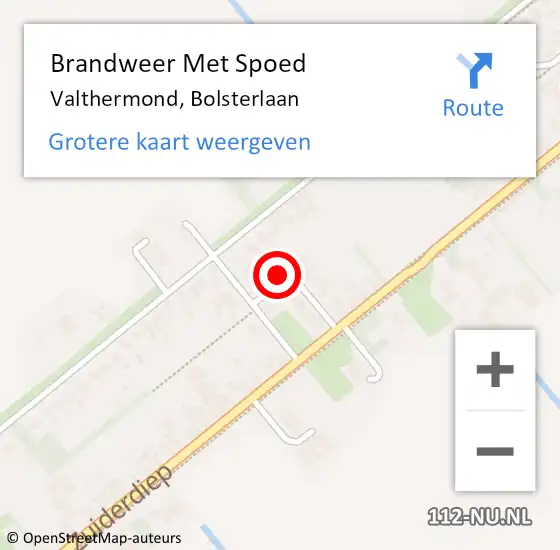 Locatie op kaart van de 112 melding: Brandweer Met Spoed Naar Valthermond, Bolsterlaan op 5 januari 2024 00:41