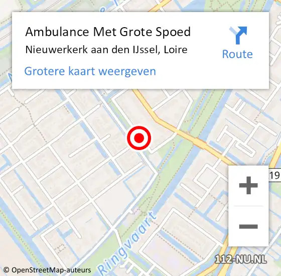 Locatie op kaart van de 112 melding: Ambulance Met Grote Spoed Naar Nieuwerkerk aan den IJssel, Loire op 21 september 2014 00:34