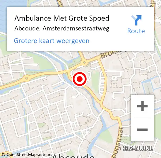 Locatie op kaart van de 112 melding: Ambulance Met Grote Spoed Naar Abcoude, Amsterdamsestraatweg op 5 januari 2024 02:31