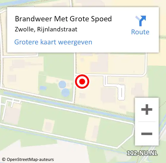 Locatie op kaart van de 112 melding: Brandweer Met Grote Spoed Naar Zwolle, Rijnlandstraat op 5 januari 2024 04:09