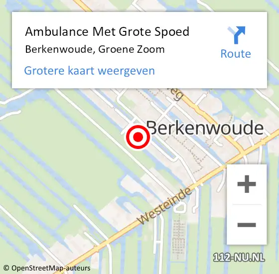 Locatie op kaart van de 112 melding: Ambulance Met Grote Spoed Naar Berkenwoude, Groene Zoom op 5 januari 2024 05:25