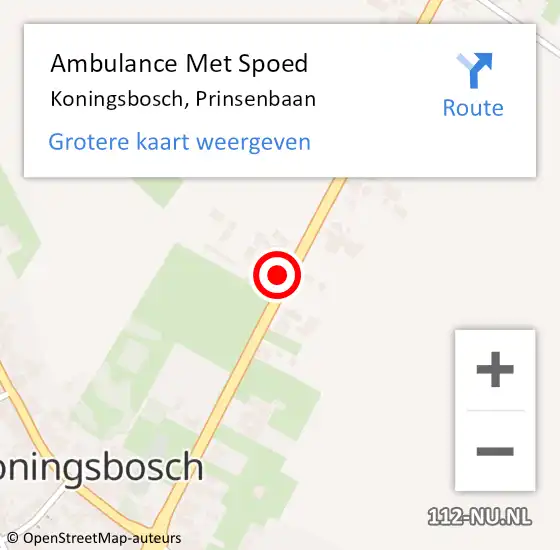 Locatie op kaart van de 112 melding: Ambulance Met Spoed Naar Koningsbosch, Prinsenbaan op 5 januari 2024 08:30