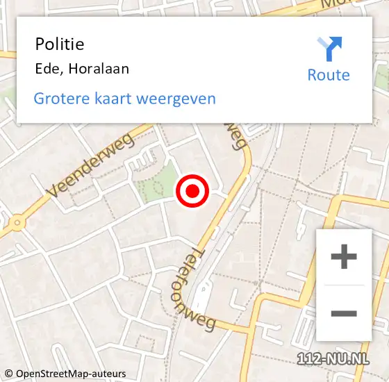 Locatie op kaart van de 112 melding: Politie Ede op 5 januari 2024 08:49