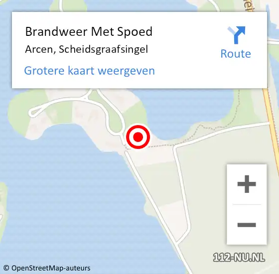 Locatie op kaart van de 112 melding: Brandweer Met Spoed Naar Arcen, Scheidsgraafsingel op 5 januari 2024 09:03