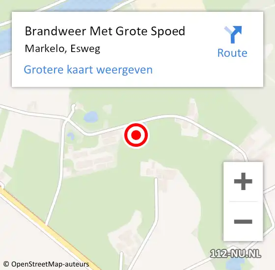 Locatie op kaart van de 112 melding: Brandweer Met Grote Spoed Naar Markelo, Esweg op 5 januari 2024 09:40