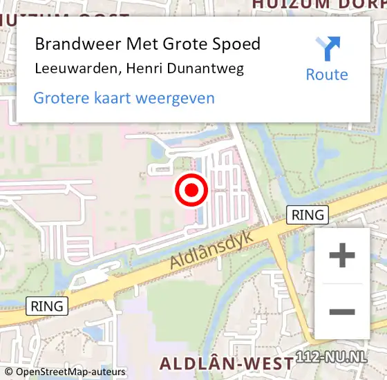 Locatie op kaart van de 112 melding: Brandweer Met Grote Spoed Naar Leeuwarden, Henri Dunantweg op 5 januari 2024 09:49