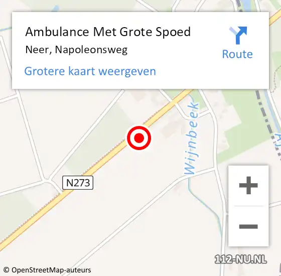 Locatie op kaart van de 112 melding: Ambulance Met Grote Spoed Naar Neer, Napoleonsweg op 5 januari 2024 10:18