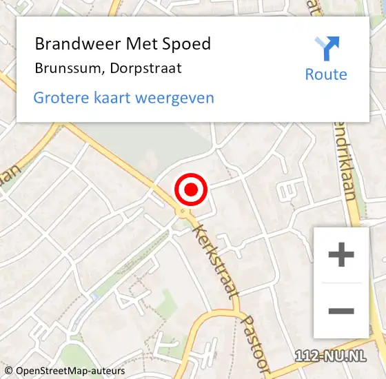 Locatie op kaart van de 112 melding: Brandweer Met Spoed Naar Brunssum, Dorpstraat op 5 januari 2024 11:03