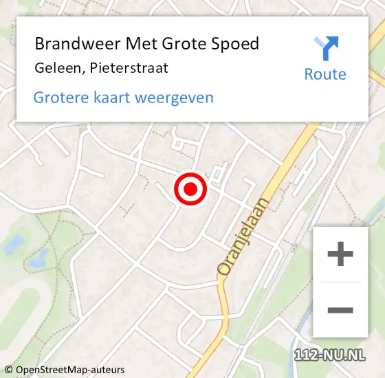 Locatie op kaart van de 112 melding: Brandweer Met Grote Spoed Naar Geleen, Pieterstraat op 5 januari 2024 11:40