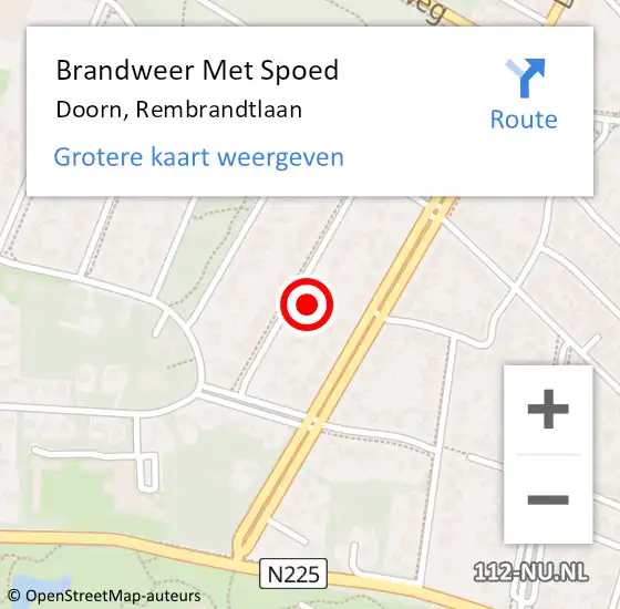 Locatie op kaart van de 112 melding: Brandweer Met Spoed Naar Doorn, Rembrandtlaan op 5 januari 2024 12:00