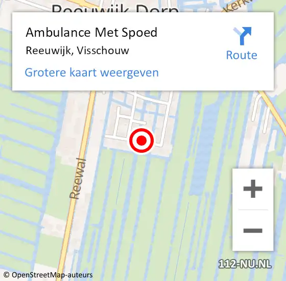 Locatie op kaart van de 112 melding: Ambulance Met Spoed Naar Reeuwijk, Visschouw op 5 januari 2024 12:08