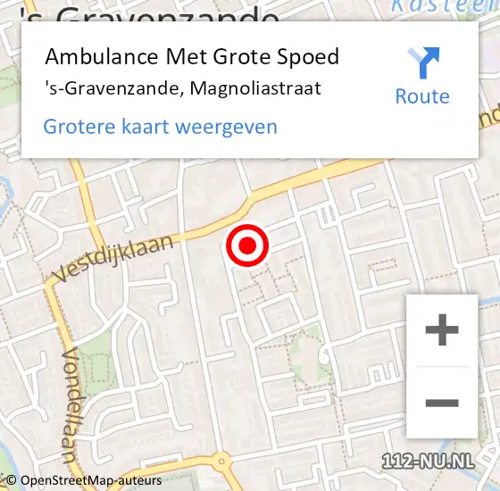 Locatie op kaart van de 112 melding: Ambulance Met Grote Spoed Naar 's-Gravenzande, Magnoliastraat op 5 januari 2024 13:53