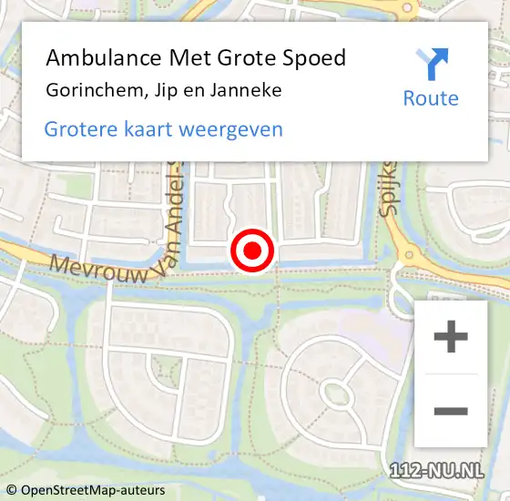Locatie op kaart van de 112 melding: Ambulance Met Grote Spoed Naar Gorinchem, Jip en Janneke op 5 januari 2024 14:29