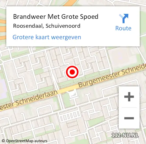 Locatie op kaart van de 112 melding: Brandweer Met Grote Spoed Naar Roosendaal, Schuivenoord op 5 januari 2024 15:23