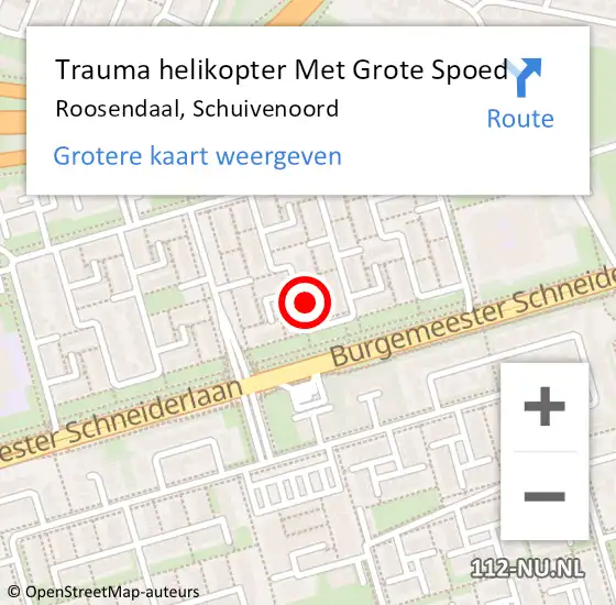 Locatie op kaart van de 112 melding: Trauma helikopter Met Grote Spoed Naar Roosendaal, Schuivenoord op 5 januari 2024 15:24