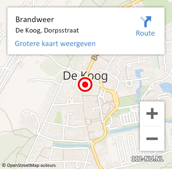 Locatie op kaart van de 112 melding: Brandweer De Koog, Dorpsstraat op 21 september 2014 02:47