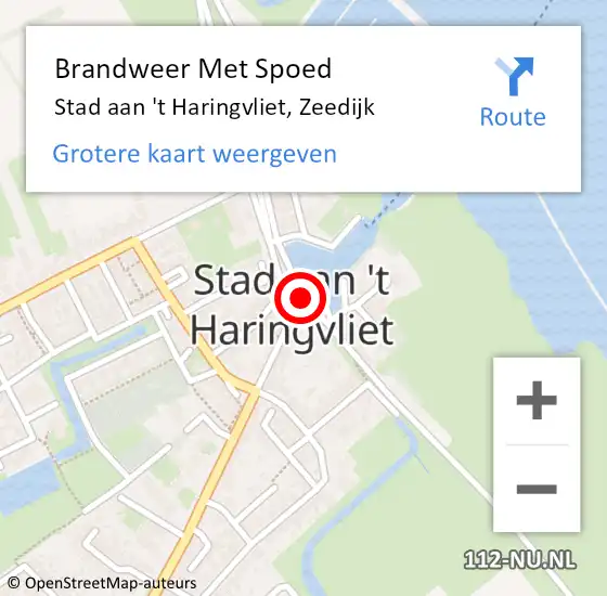 Locatie op kaart van de 112 melding: Brandweer Met Spoed Naar Stad aan 't Haringvliet, Zeedijk op 5 januari 2024 16:49