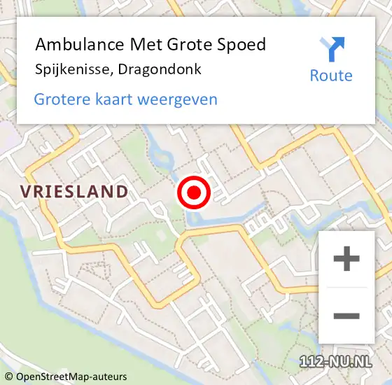 Locatie op kaart van de 112 melding: Ambulance Met Grote Spoed Naar Spijkenisse, Dragondonk op 5 januari 2024 18:13