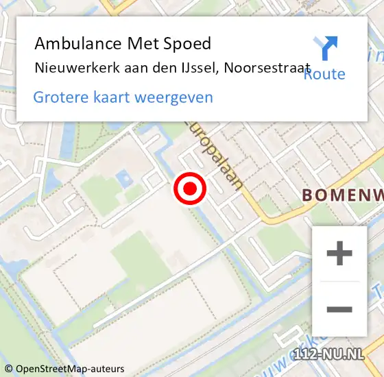 Locatie op kaart van de 112 melding: Ambulance Met Spoed Naar Nieuwerkerk aan den IJssel, Noorsestraat op 5 januari 2024 19:04