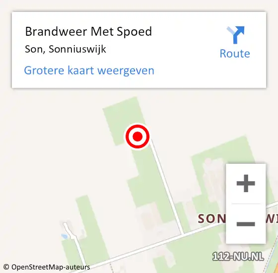 Locatie op kaart van de 112 melding: Brandweer Met Spoed Naar Son, Sonniuswijk op 5 januari 2024 19:06