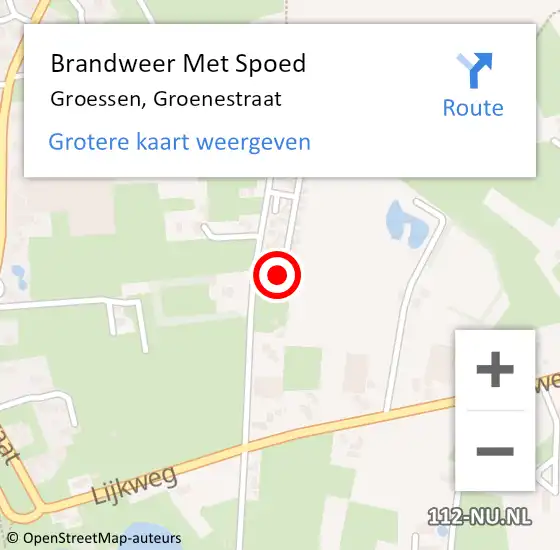 Locatie op kaart van de 112 melding: Brandweer Met Spoed Naar Groessen, Groenestraat op 5 januari 2024 19:08