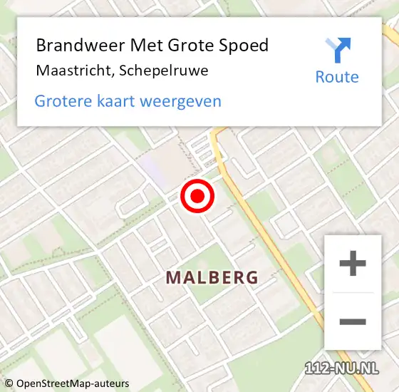 Locatie op kaart van de 112 melding: Brandweer Met Grote Spoed Naar Maastricht, Schepelruwe op 5 januari 2024 19:53