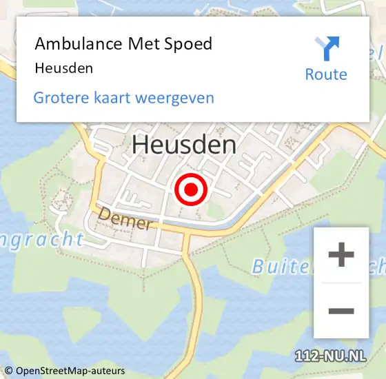 Locatie op kaart van de 112 melding: Ambulance Met Spoed Naar Heusden op 5 januari 2024 19:57
