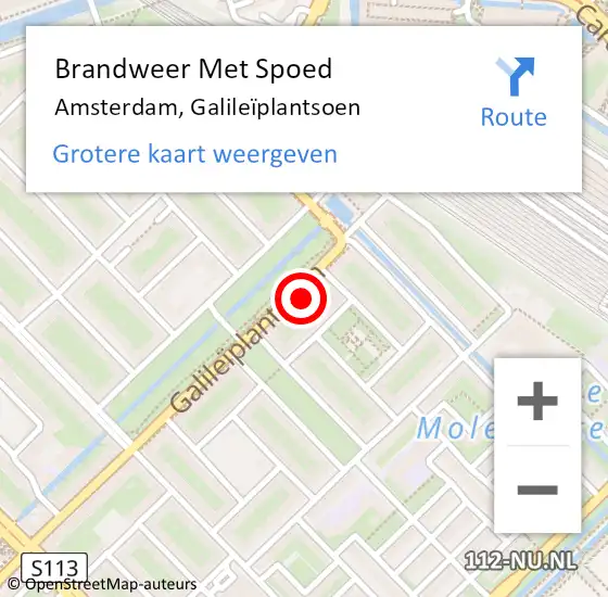 Locatie op kaart van de 112 melding: Brandweer Met Spoed Naar Amsterdam, Galileïplantsoen op 5 januari 2024 20:16