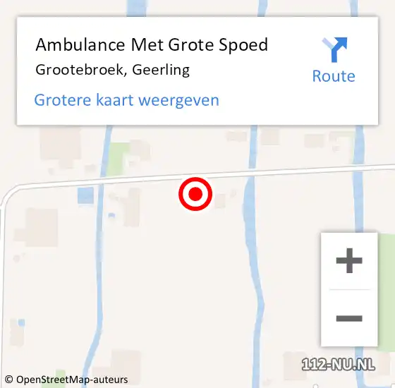 Locatie op kaart van de 112 melding: Ambulance Met Grote Spoed Naar Grootebroek, Geerling op 5 januari 2024 20:41