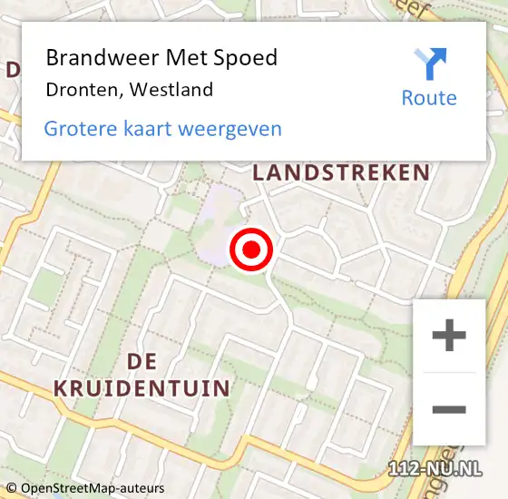 Locatie op kaart van de 112 melding: Brandweer Met Spoed Naar Dronten, Westland op 5 januari 2024 21:47