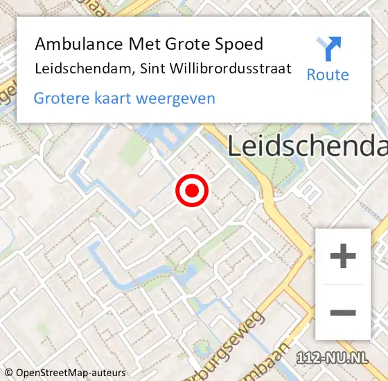 Locatie op kaart van de 112 melding: Ambulance Met Grote Spoed Naar Leidschendam, Sint Willibrordusstraat op 6 januari 2024 00:27