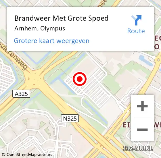 Locatie op kaart van de 112 melding: Brandweer Met Grote Spoed Naar Arnhem, Olympus op 6 januari 2024 00:43