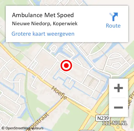 Locatie op kaart van de 112 melding: Ambulance Met Spoed Naar Nieuwe Niedorp, Koperwiek op 6 januari 2024 01:19
