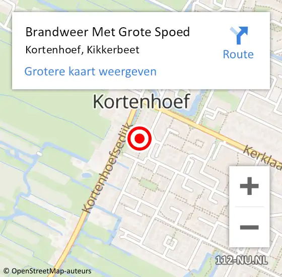 Locatie op kaart van de 112 melding: Brandweer Met Grote Spoed Naar Kortenhoef, Kikkerbeet op 6 januari 2024 02:16