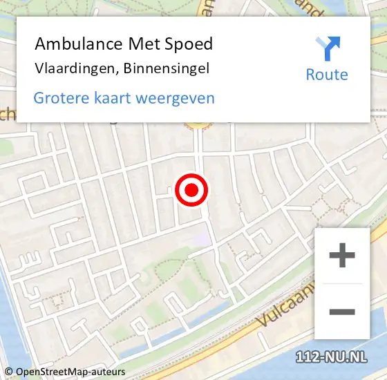 Locatie op kaart van de 112 melding: Ambulance Met Spoed Naar Vlaardingen, Binnensingel op 6 januari 2024 02:45