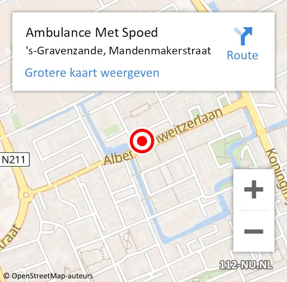 Locatie op kaart van de 112 melding: Ambulance Met Spoed Naar 's-Gravenzande, Mandenmakerstraat op 6 januari 2024 05:10