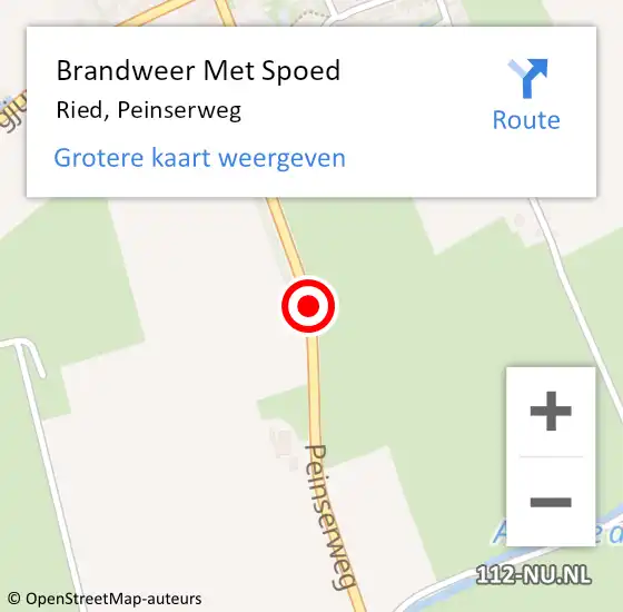 Locatie op kaart van de 112 melding: Brandweer Met Spoed Naar Ried, Peinserweg op 21 september 2014 05:15