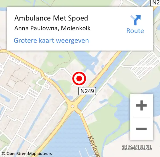 Locatie op kaart van de 112 melding: Ambulance Met Spoed Naar Anna Paulowna, Molenkolk op 6 januari 2024 09:00