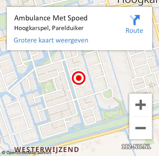 Locatie op kaart van de 112 melding: Ambulance Met Spoed Naar Hoogkarspel, Parelduiker op 6 januari 2024 09:23