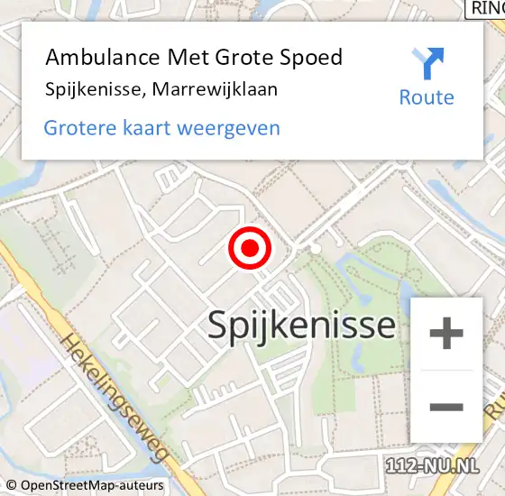 Locatie op kaart van de 112 melding: Ambulance Met Grote Spoed Naar Spijkenisse, Marrewijklaan op 6 januari 2024 10:48