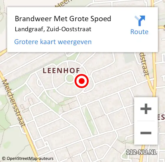 Locatie op kaart van de 112 melding: Brandweer Met Grote Spoed Naar Landgraaf, Zuid-Ooststraat op 6 januari 2024 10:56