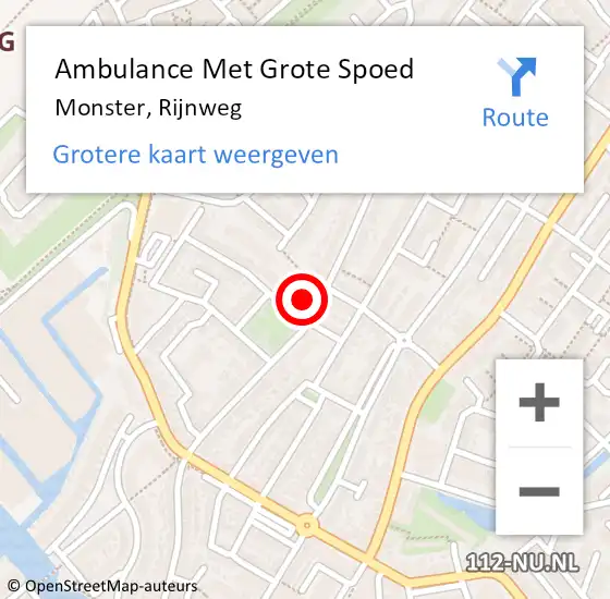 Locatie op kaart van de 112 melding: Ambulance Met Grote Spoed Naar Monster, Rijnweg op 6 januari 2024 11:00