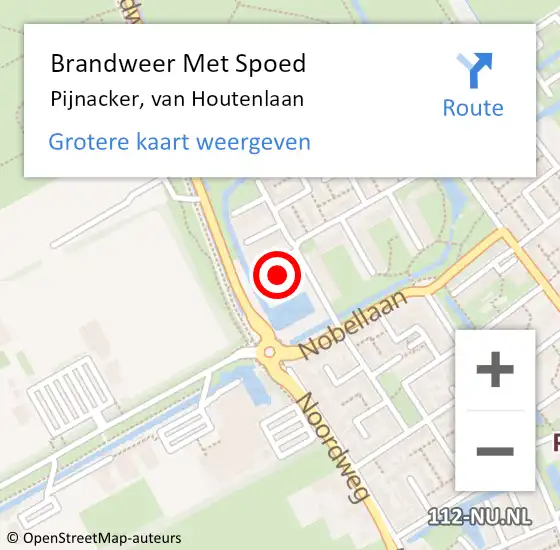 Locatie op kaart van de 112 melding: Brandweer Met Spoed Naar Pijnacker, van Houtenlaan op 6 januari 2024 11:07