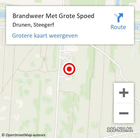 Locatie op kaart van de 112 melding: Brandweer Met Grote Spoed Naar Drunen, Steegerf op 6 januari 2024 11:13