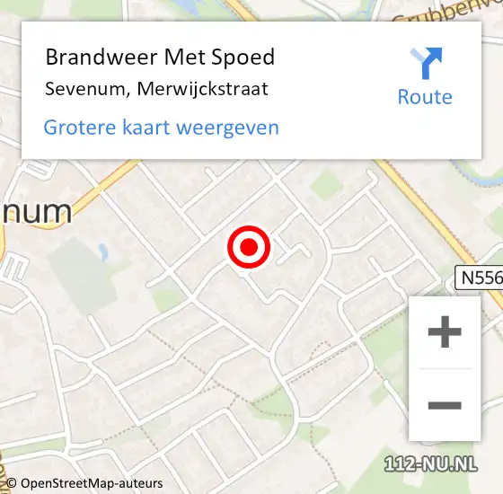 Locatie op kaart van de 112 melding: Brandweer Met Spoed Naar Sevenum, Merwijckstraat op 6 januari 2024 12:48