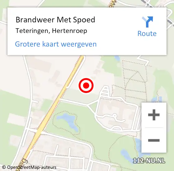 Locatie op kaart van de 112 melding: Brandweer Met Spoed Naar Teteringen, Hertenroep op 6 januari 2024 13:06