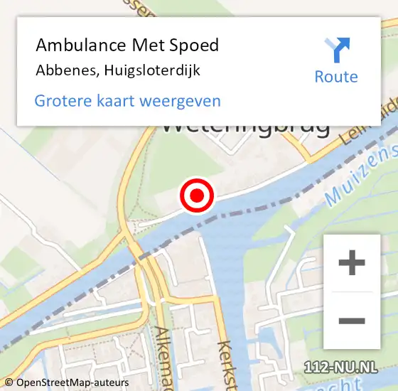 Locatie op kaart van de 112 melding: Ambulance Met Spoed Naar Abbenes, Huigsloterdijk op 6 januari 2024 13:19